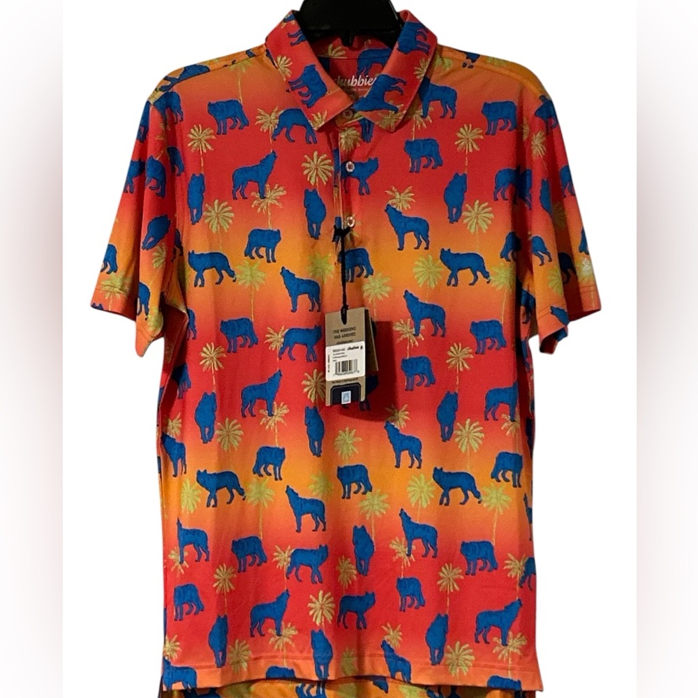 chubbies NWT “The Howler Moon” Performance Polo Shirt. Size Small.